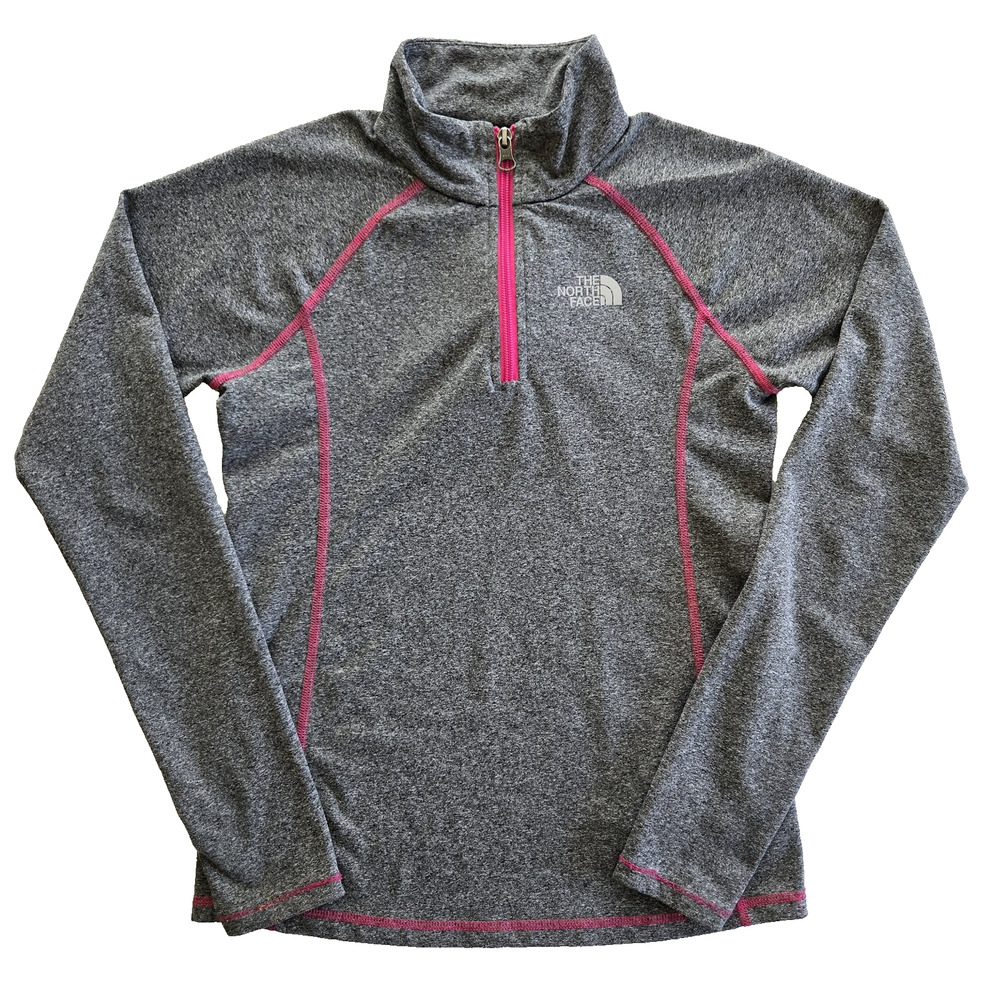The North Face Pullover Girls M Heather Gray Quarter Zip Athletic Casual Outdoor